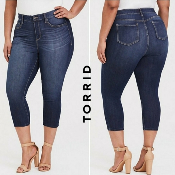 torrid Denim - Torrid Sky High Skinny Stretch Crop Blue Jeans 20R
